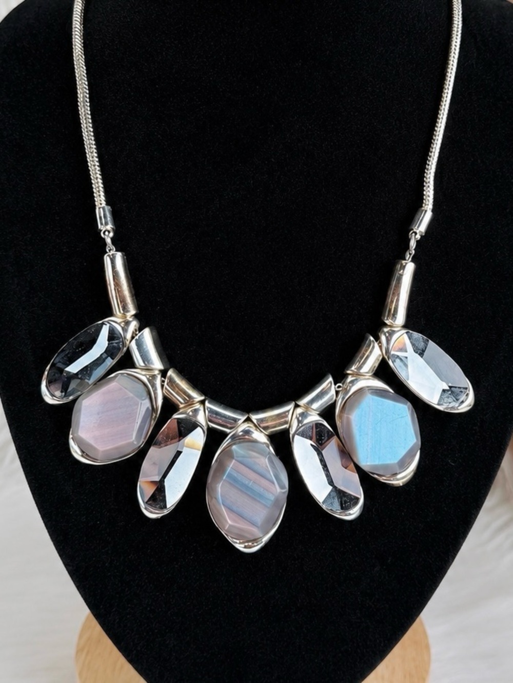 Robert Lee Morris RLM Soho Vintage Silvertone Weighted Necklace